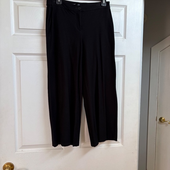 SOLD Eileen Fisher Lightweight Black Stretch Wide Leg Pants - Picture 3 of 12